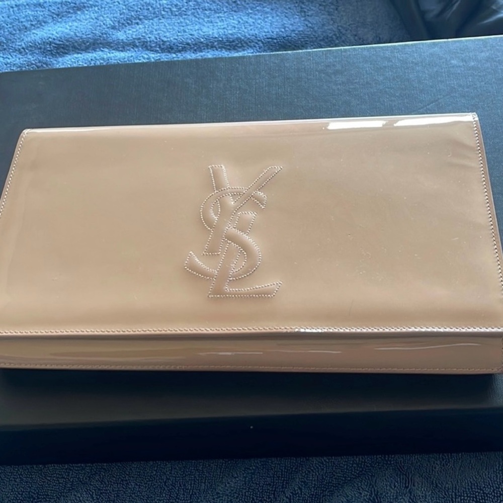 Saint Laurent Patent Nude Clutch